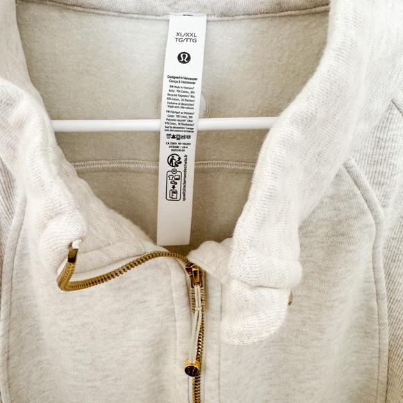 Lululemon Heathered Bone Scuba Half Zip - Picture 3 of 3
